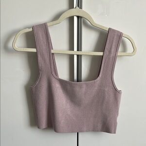 H&M NWOT Lavender Cropped Knit Tank Top, Size M